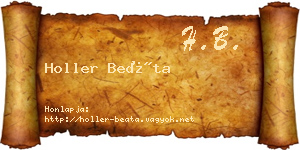 Holler Beáta névjegykártya